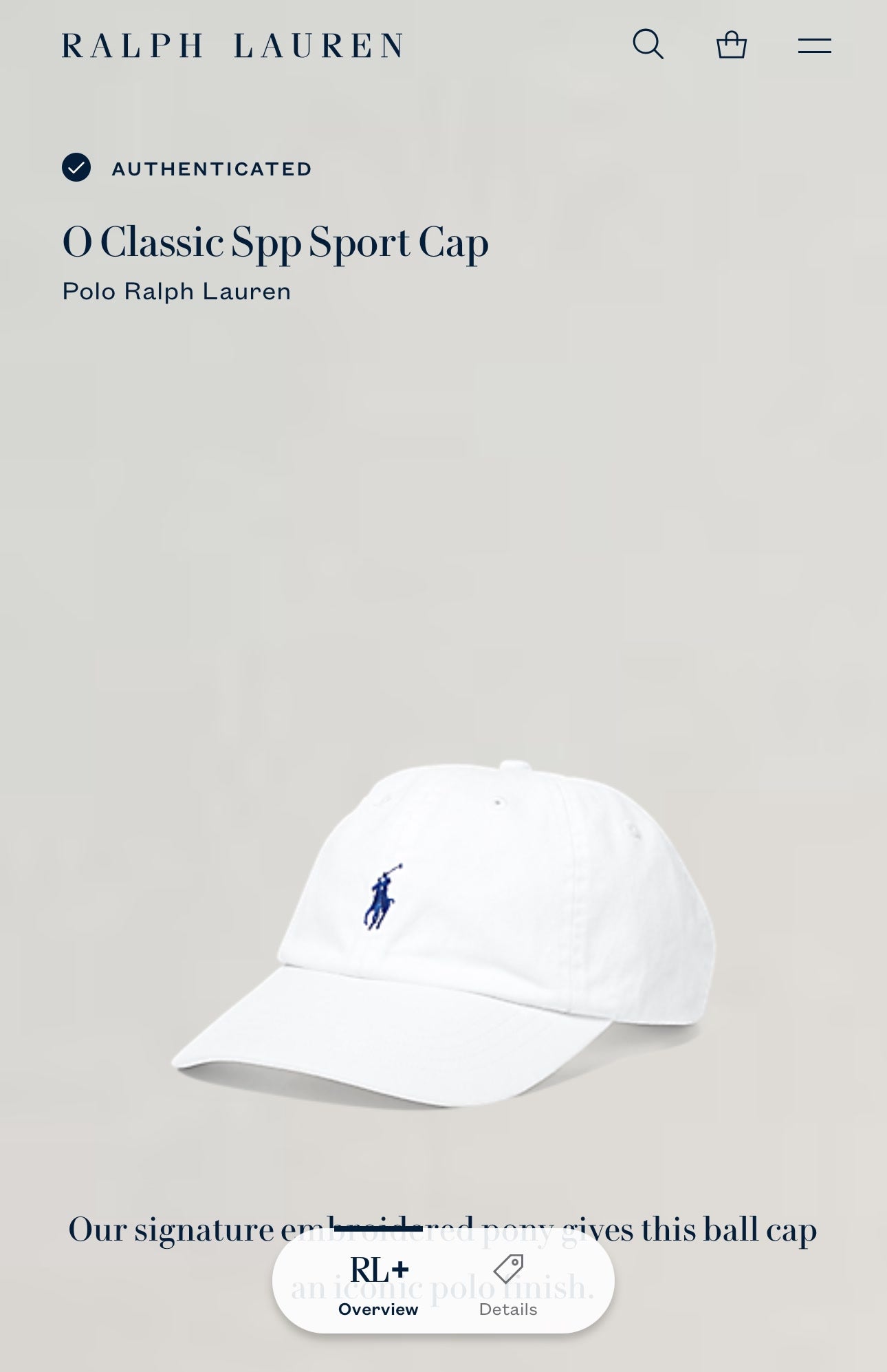 Ralph Lauren Classic Sports Cap (QR Authenticated)