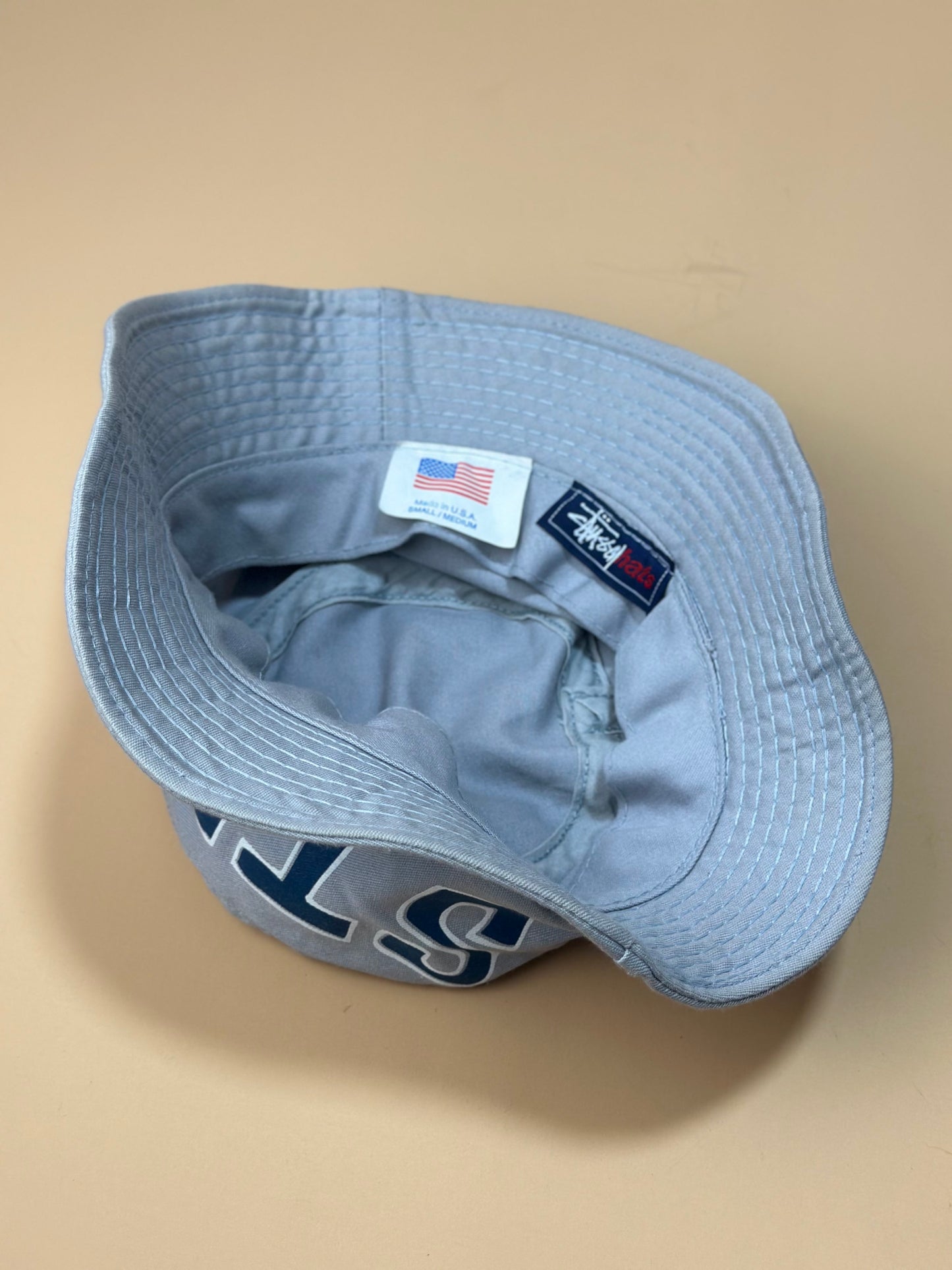 90's Stussy Big Printed Script Bucket Hat