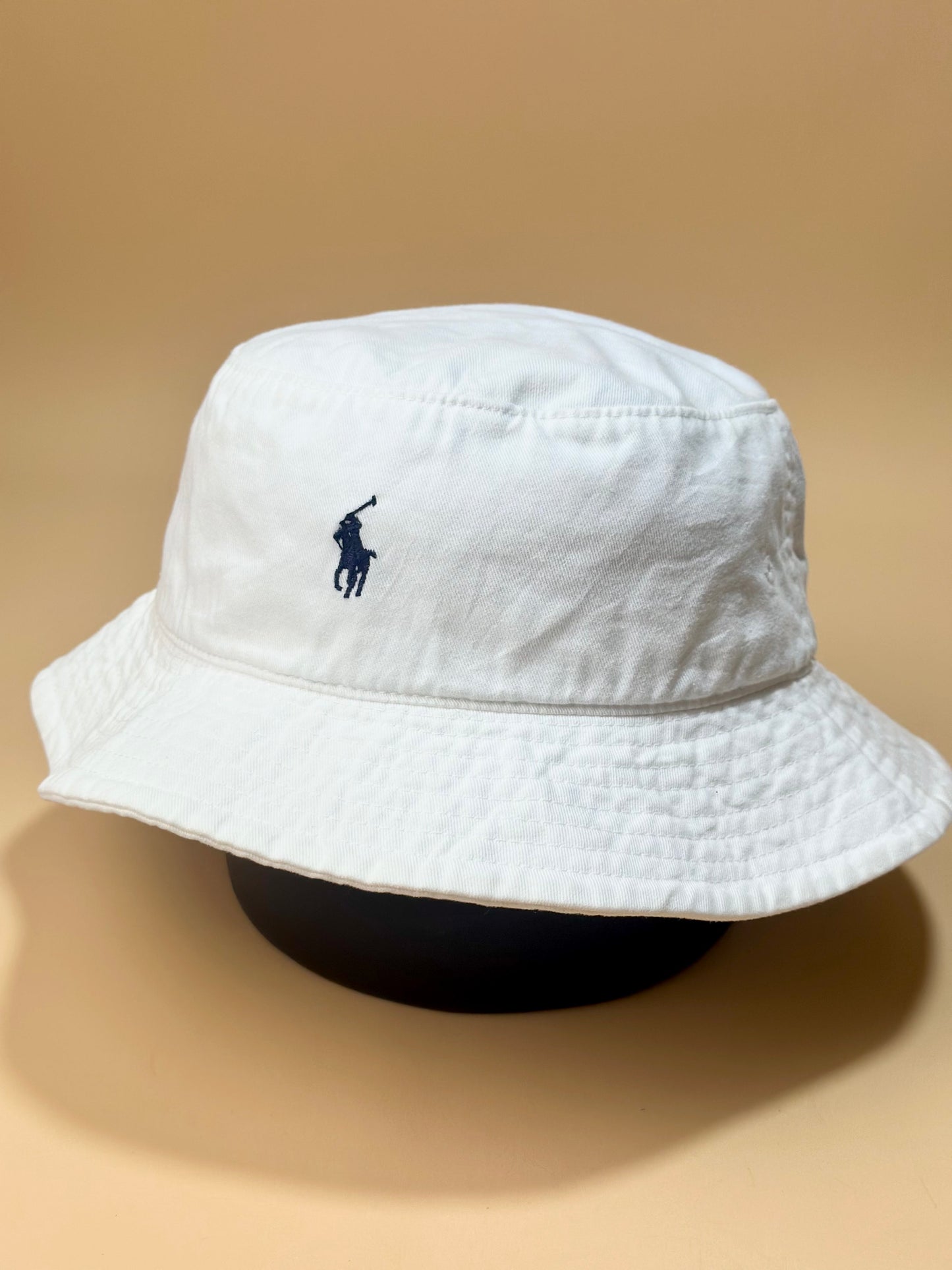 Ralph Lauren with Black Pony White Bucket Hat