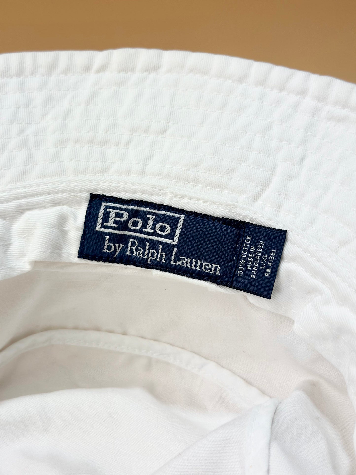 Ralph Lauren with Black Pony White Bucket Hat