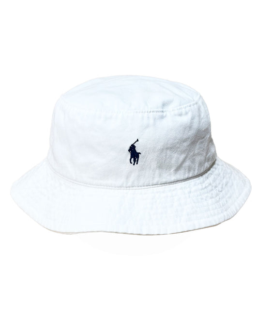 Ralph Lauren with Black Pony White Bucket Hat