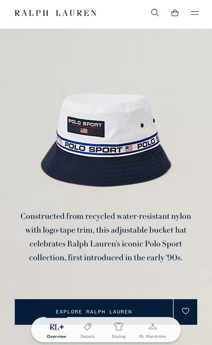 Polo Sport Ralph Lauren Logo Tape Bucket Hat
